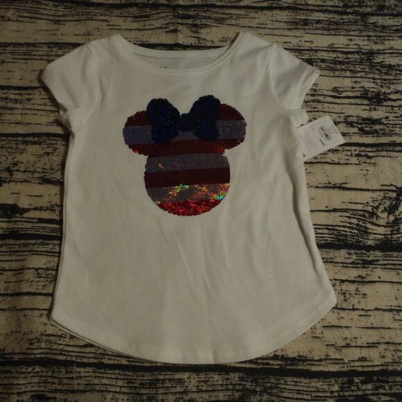Disney Jumping Beans Size 5 Minnie Mouse Sequin Graphic Shirt NWT - Picture 4 of 5